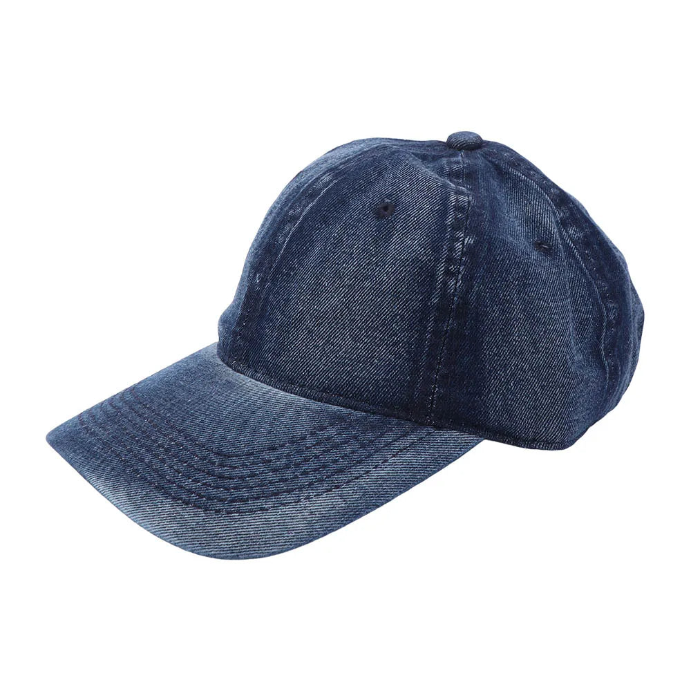 Adjustable Denim Baseball Cap | Korean Snapback Sun Hat Snapback Baseball Cap Axl Dark Blue