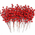 Artificial Holly Fruit Branches 10/30 PCS – Christmas Décor Artificial Flower Branches Axl Red 30PCS