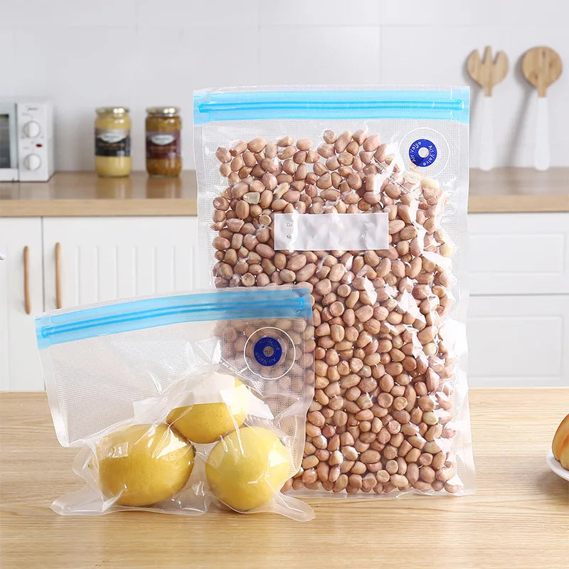 Reusable Vacuum Zipper Bags for Food Storage – 5 or 10 Pack Food Storage Bags Axl