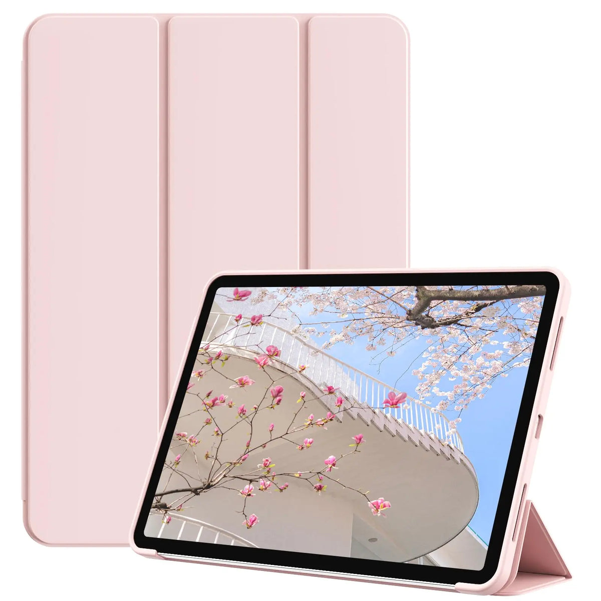 Tri-Fold Silicone Smart iPad Case – Shockproof Magnetic Cover Tablet Folio Case Axl Pink iPad 5th 6th 9.7