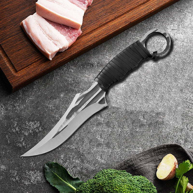 Hand Forged Stainless Steel Boning Cleaver Knife with Sheath Kitchen Knife Axl