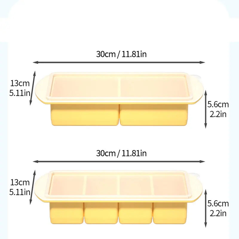 Large Silicone Ice Cube Tray with Lid – Soup Freezer Molds Silicone Freezer Tray Axl