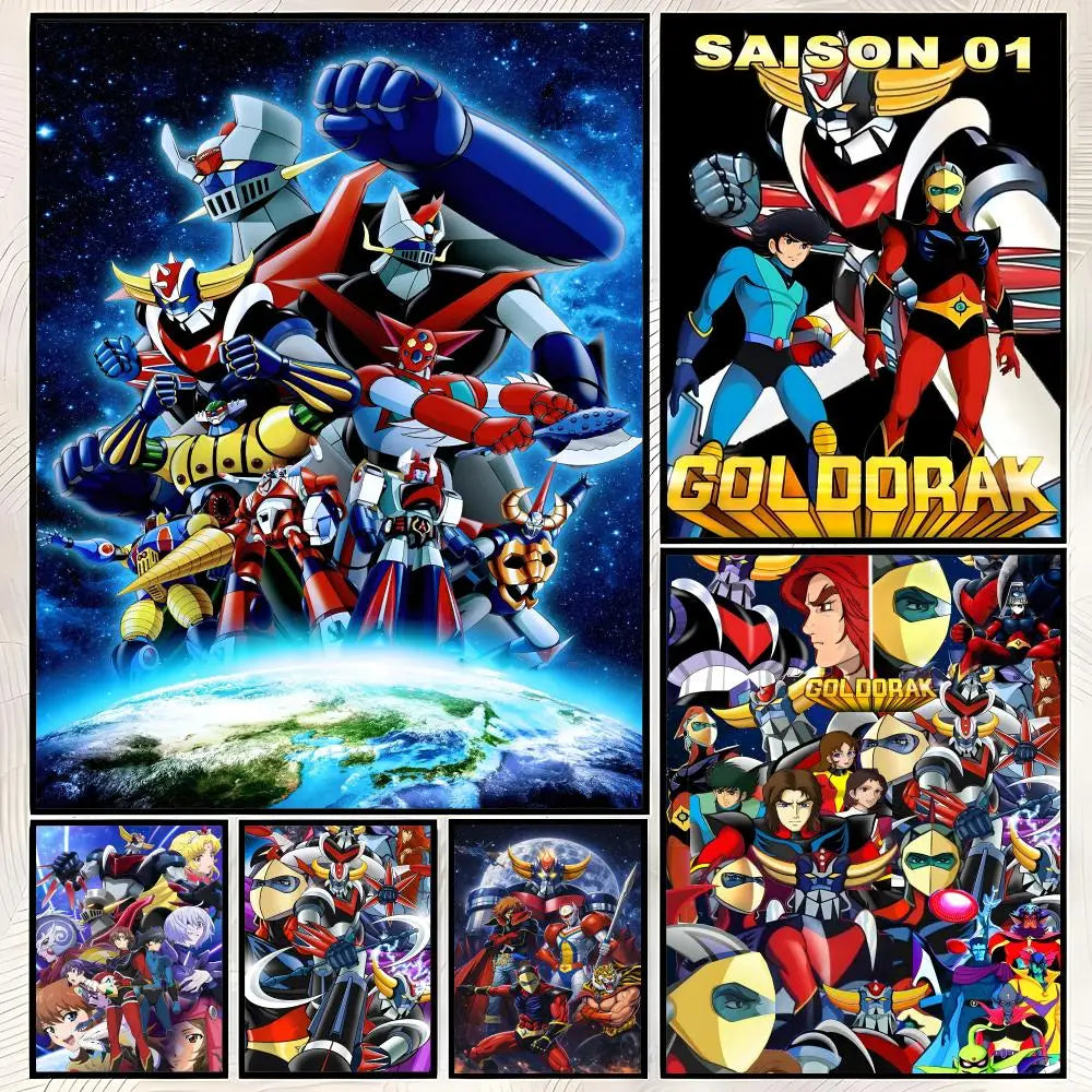 Goldorak Anime Self-Stick HD PVC Wall Poster – Waterproof Decor Wall Art Poster Axl