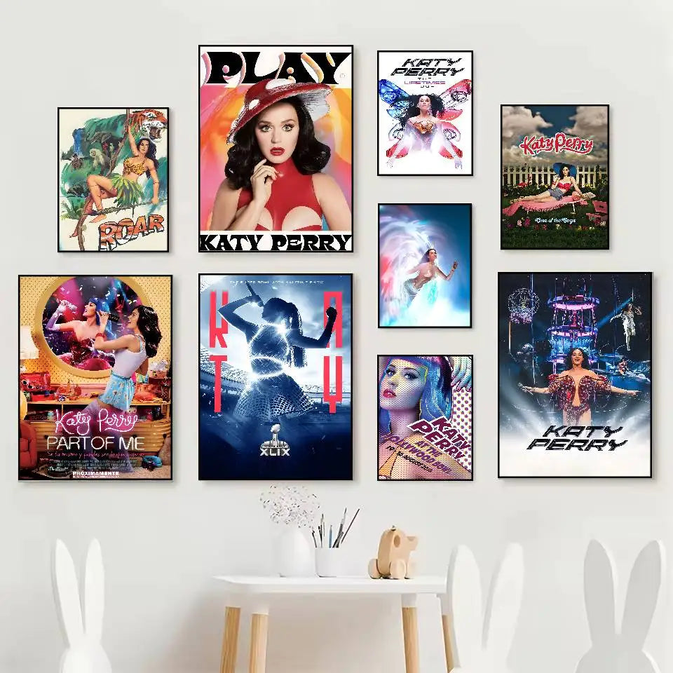 Katy Perry Album HD Poster – Self-Adhesive Waterproof Wall Art Wall Art Poster Axl