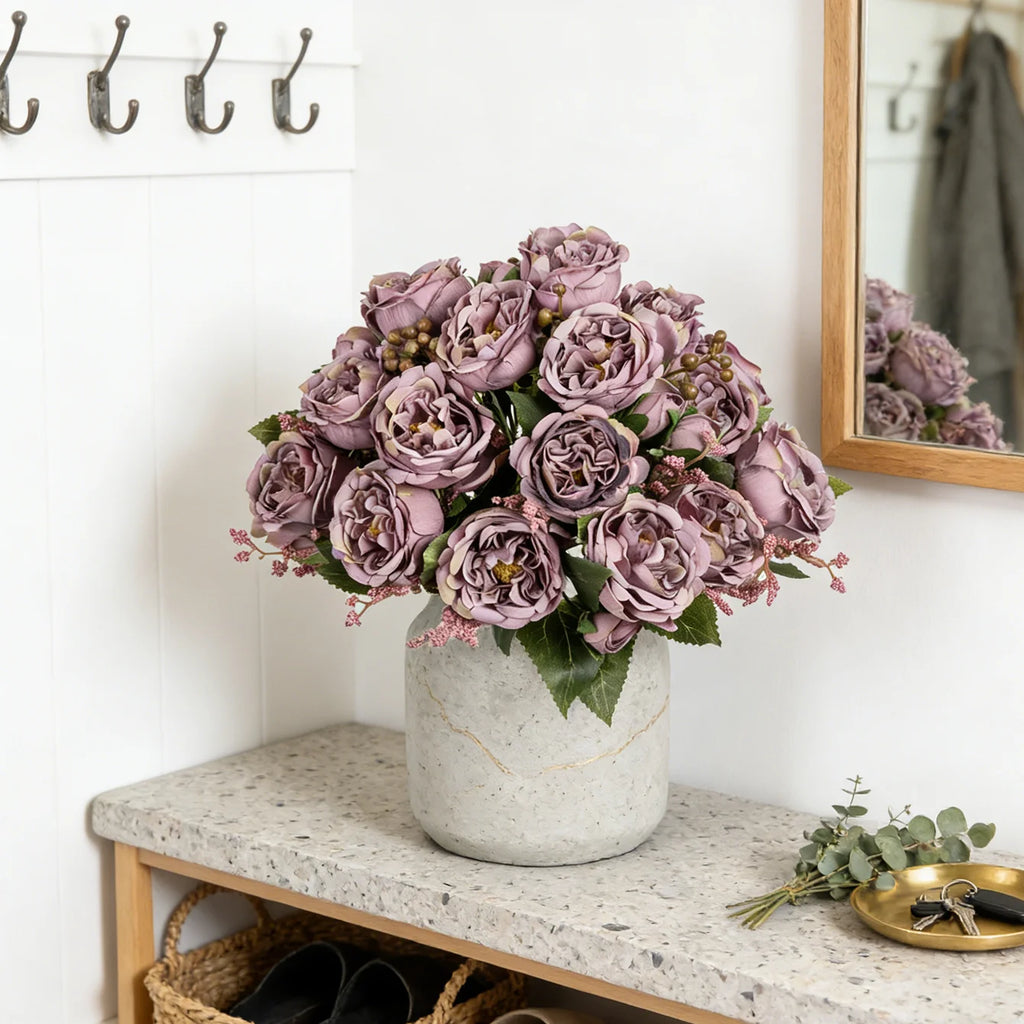 Artificial Silk Peony Rose Bouquet – Wedding & Home Décor Artificial Flower Bouquet Axl