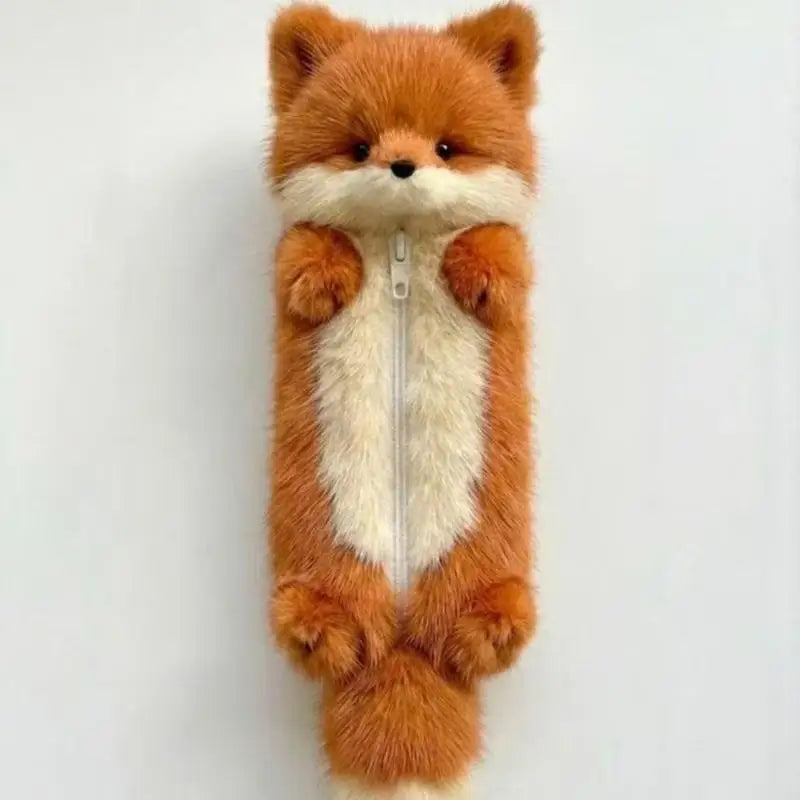 Cartoon Plush Pencil Case – Cute Animal Stationery Pouch Plush Pencil Case Axl Brown