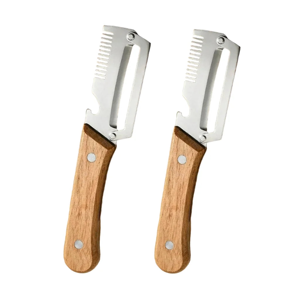 Stainless Steel Vegetable Peeler with Wooden Handle Vegetable Peeler Axl Style B-2PCS
