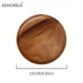Handmade Round Acacia Wood Plate – Sushi, Dessert & Fruit Dish Wooden Serving Plate Axl D