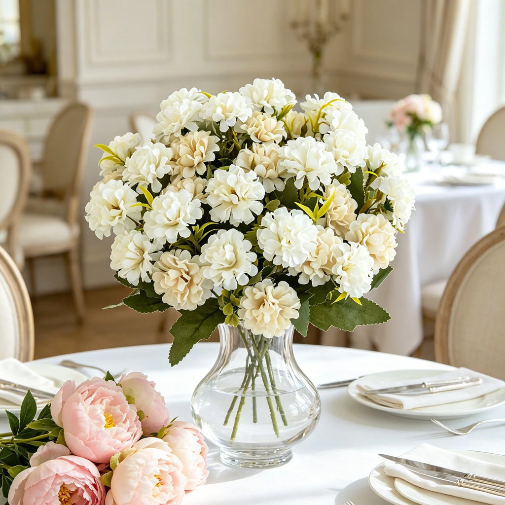Silk Hydrangea Artificial Flowers – Wedding & Home Décor Artificial Flower Bouquet Axl