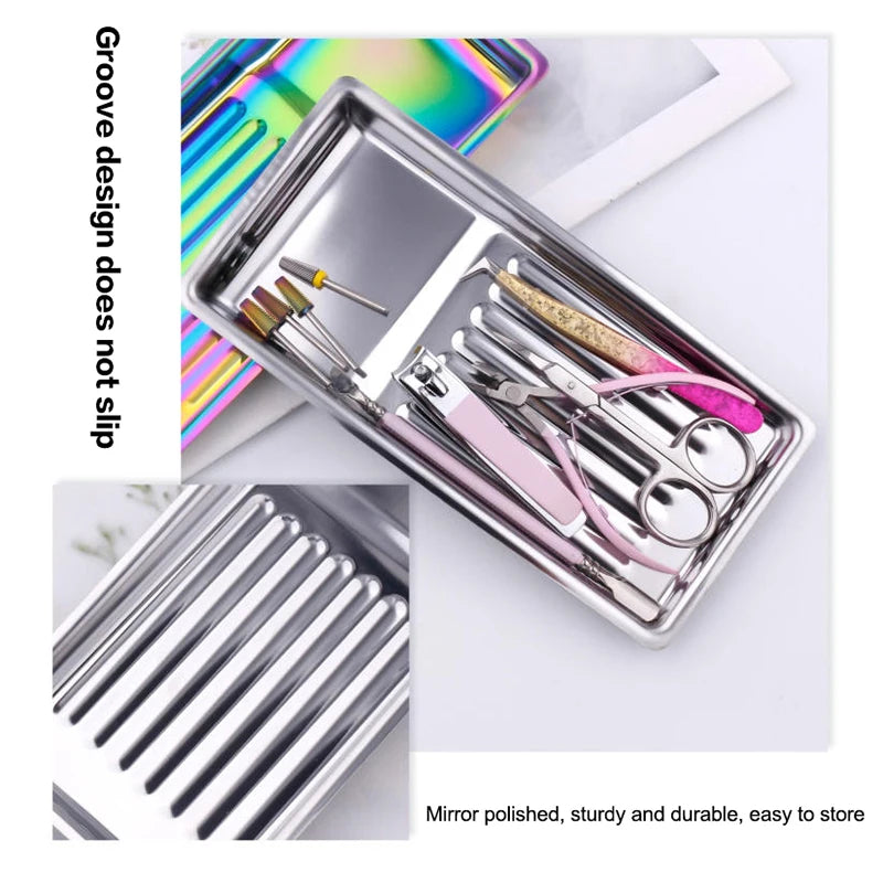 Nail Tool Sterilizing Tray – Stainless Steel Disinfection Dish Nail Sterilizing Tray Axl