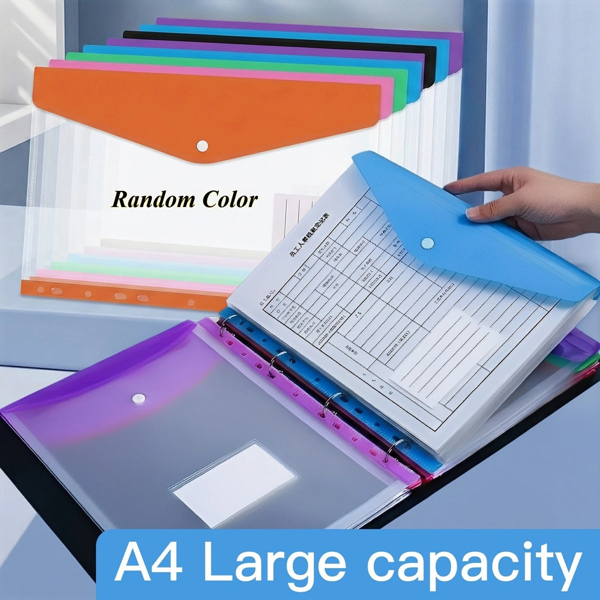24-Pack A4 Ring Binder Folders – Heavy-Duty PP File Organizers Ring Binder Folders Axl
