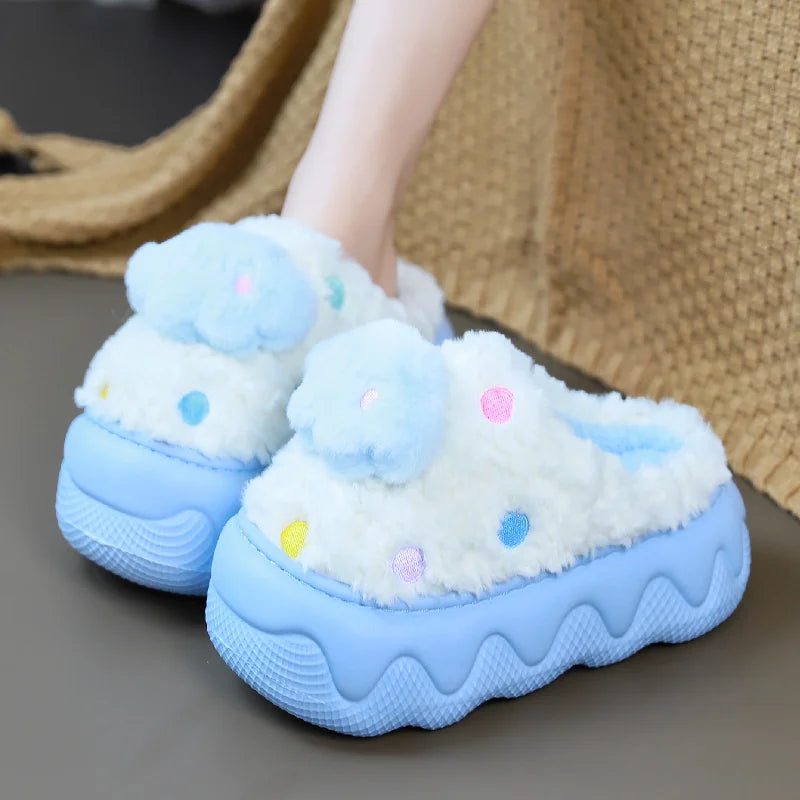 Lorilury Women's Faux Fur Cloud Slippers – Warm Indoor Slides Women's Indoor Slippers Axl