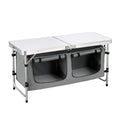 Folding Aluminum Camping Table with Storage Bag | Height Adjustable Folding Camping Table Axl White Grey