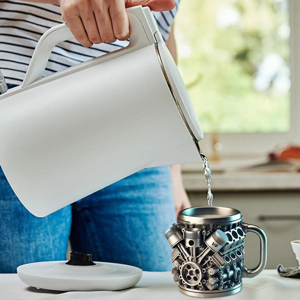 Engine-Themed Stainless Steel Coffee Mug with Handle Insulated Coffee Mug Axl