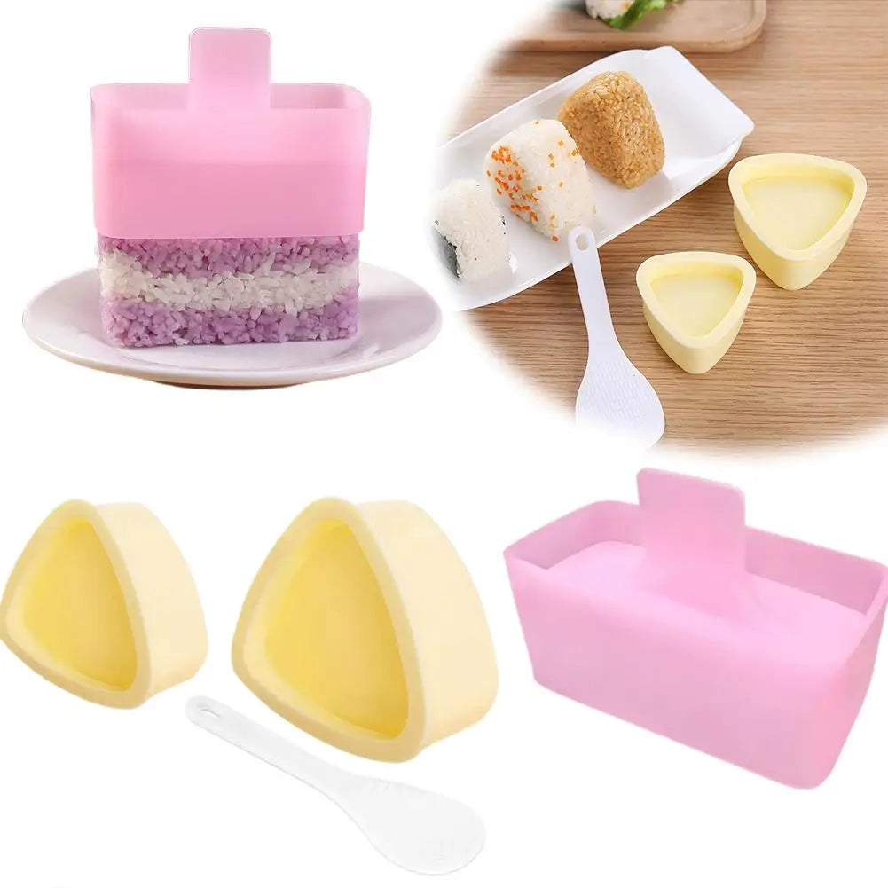 Triangle Rice Ball Mold Set – DIY Onigiri & Sushi Press Tool Sushi Rice Mold Axl