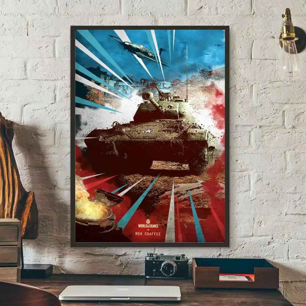 World of Tanks Game Wall Poster Removable Sticker Mural Decal Wall Sticker Mural Axl Black4 50X70cmNoframe