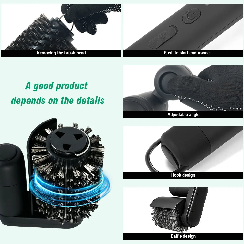 Electric BBQ Grill Cleaner Brush – 3 Heads, 4000mAh Cordless Electric Grill Brush Axl