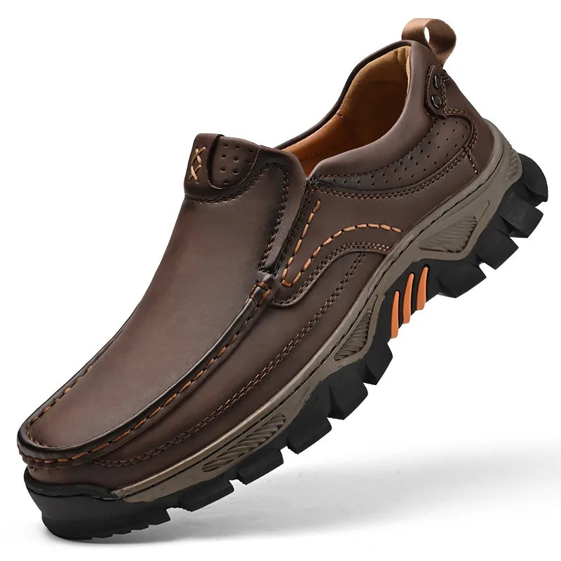 Men's Retro Leather Loafers – Breathable Slip-On Casual Shoes Men's Leather Loafers Axl