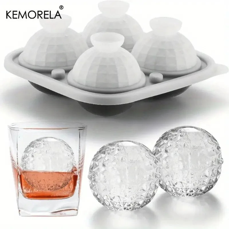3D Silicone Sphere Ice Ball Mold with Funnel | Cocktail & Whiskey Sphere Ice Ball Mold Axl