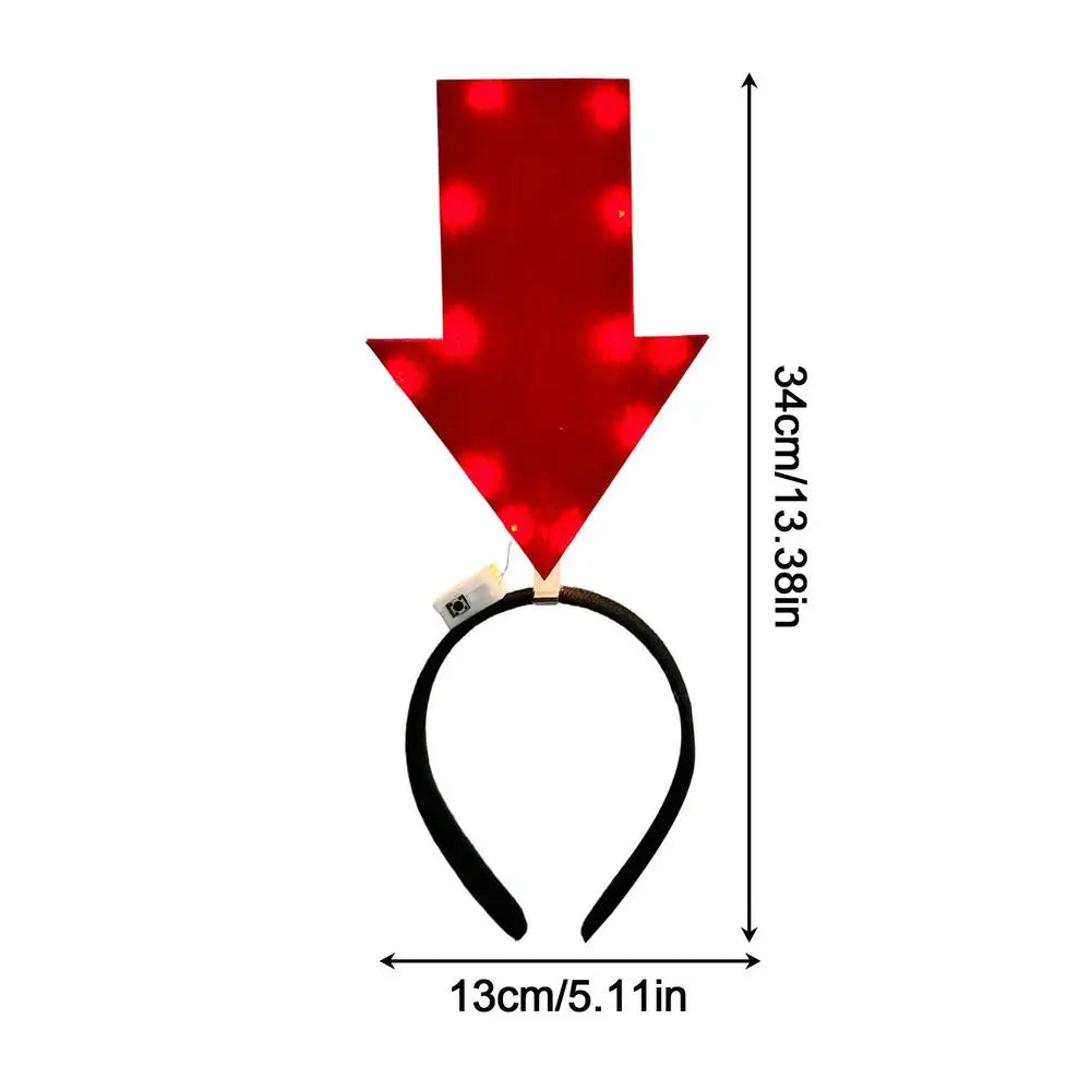 Light-Up Arrowhead Headband – Funny Novelty Party Headwear Novelty Party Headband Axl Red