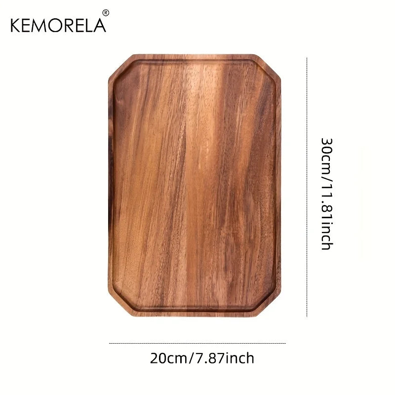 KEMORELA Wood Octagon Serving Tray – Fruit, Bread & Dessert Wooden Serving Tray Axl 1PCS