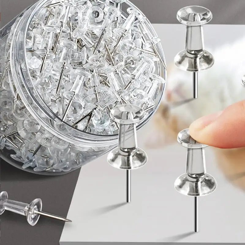 100 Multicolor Push Pins – Plastic Thumb Tacks for Cork Board Push Pins Set Axl
