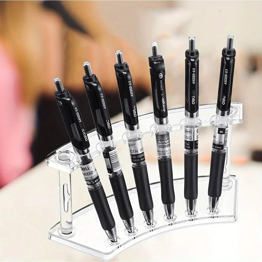 6-Slot Clear Acrylic Pen & Makeup Brush Holder | Desk Organizer Desk Organizer Axl