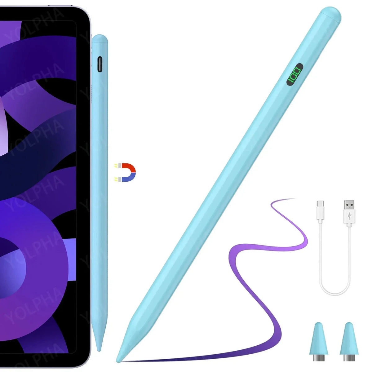 Universal Stylus Pen LED Power Display – iPad & Tablet Tablet Stylus Pen Axl Blue
