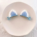 2PCS Plush Cat Ear Hair Clips – Korean Style Girls Accessory Girls Hair Clips Axl Blue