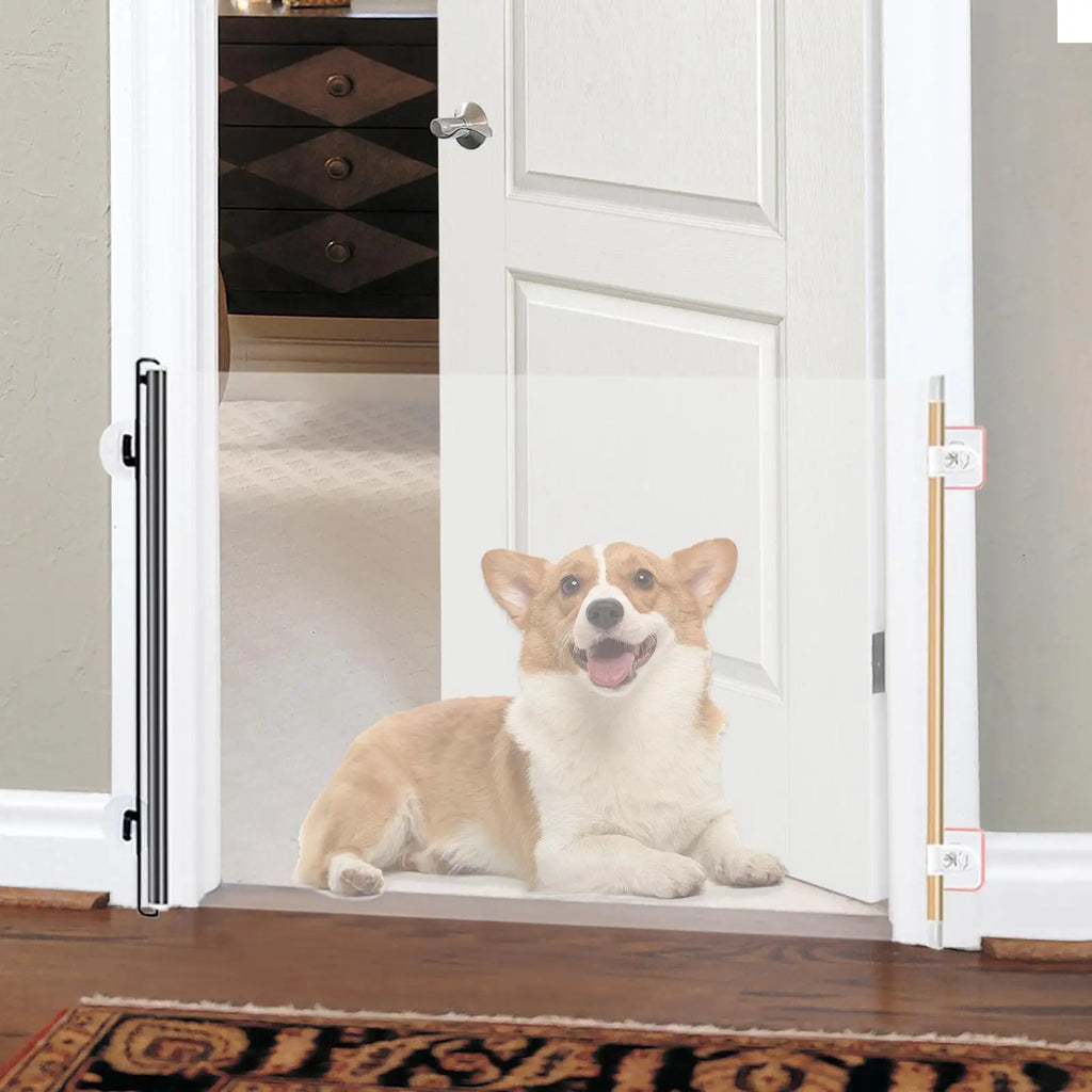 Retractable Pet Gate – Expandable Mesh Dog & Baby Barrier Retractable Pet Gate Axl