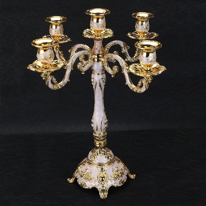 Vintage Multi-Arm Zinc Alloy Candle Holder – Elegant Home Decor Candle Holder Axl