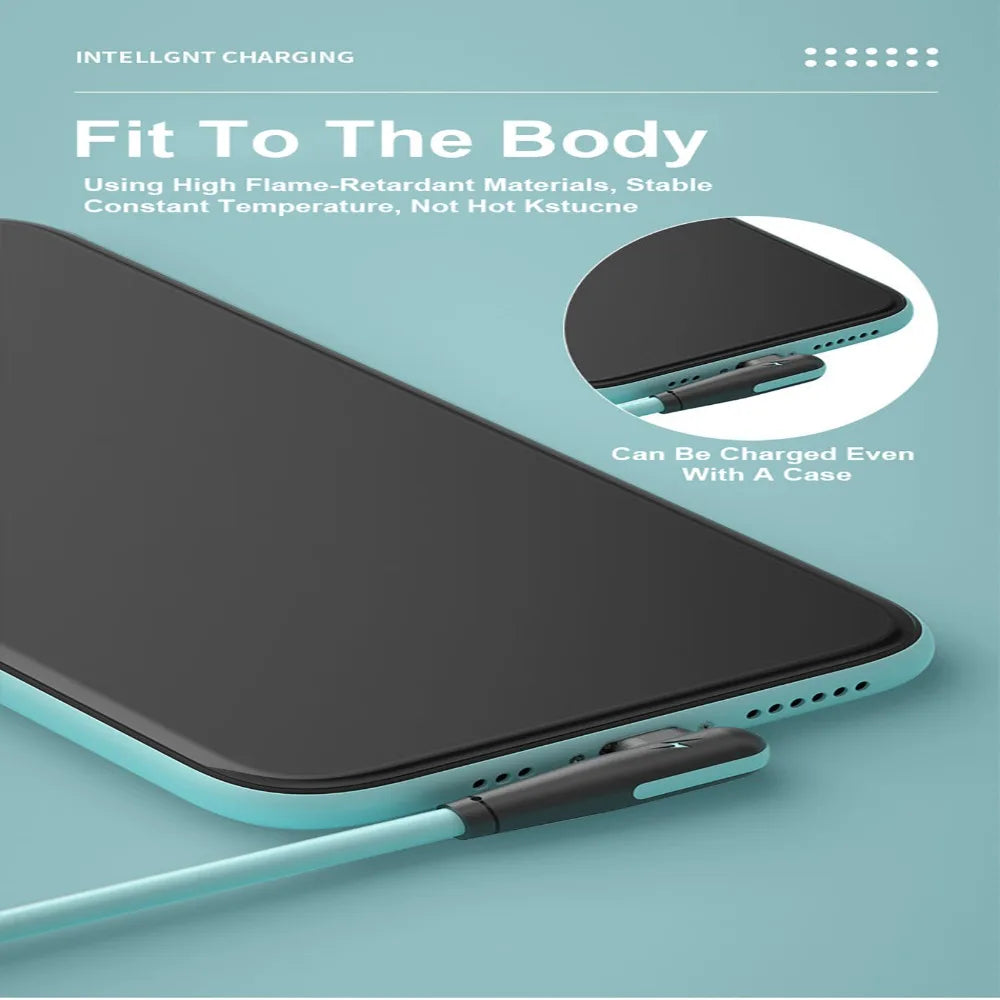 90° USB-C Fast Charging Cable 5A | Soft Silicone Type-C Cord USB-C Charging Cable Axl