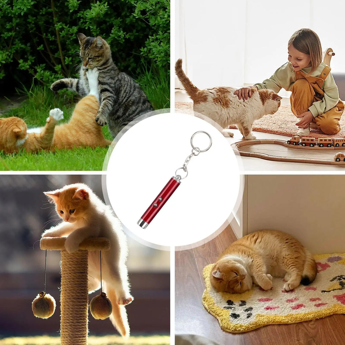 Cat Laser Pointer Toy Pen – LED Light & Keychain Flashlight Cat Laser Toy Axl