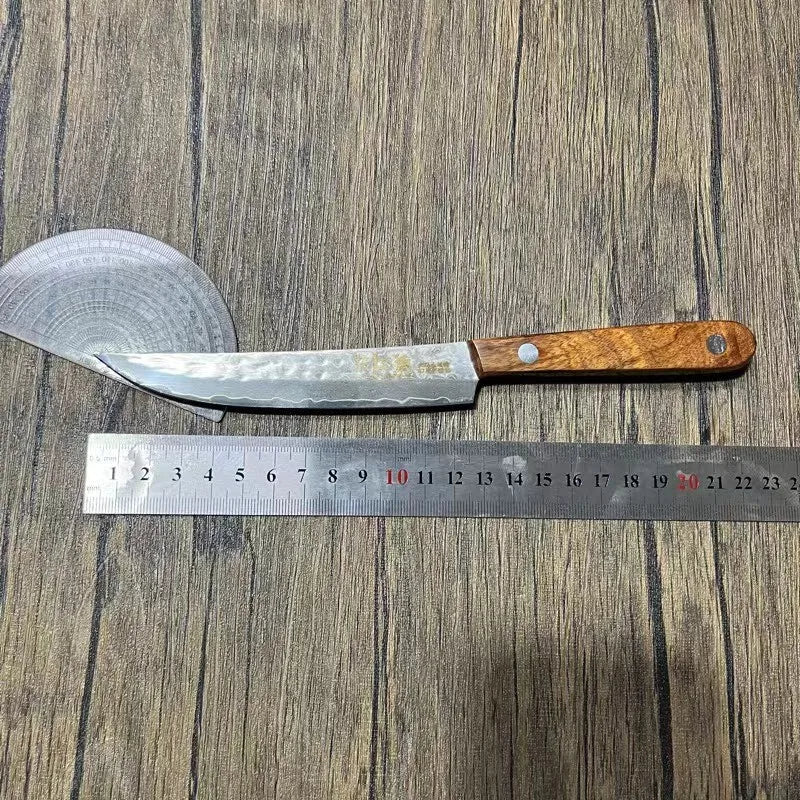 67-Ply Damascus Steel Steak & Boning Knife – Wood Handle Damascus Kitchen Knife Axl