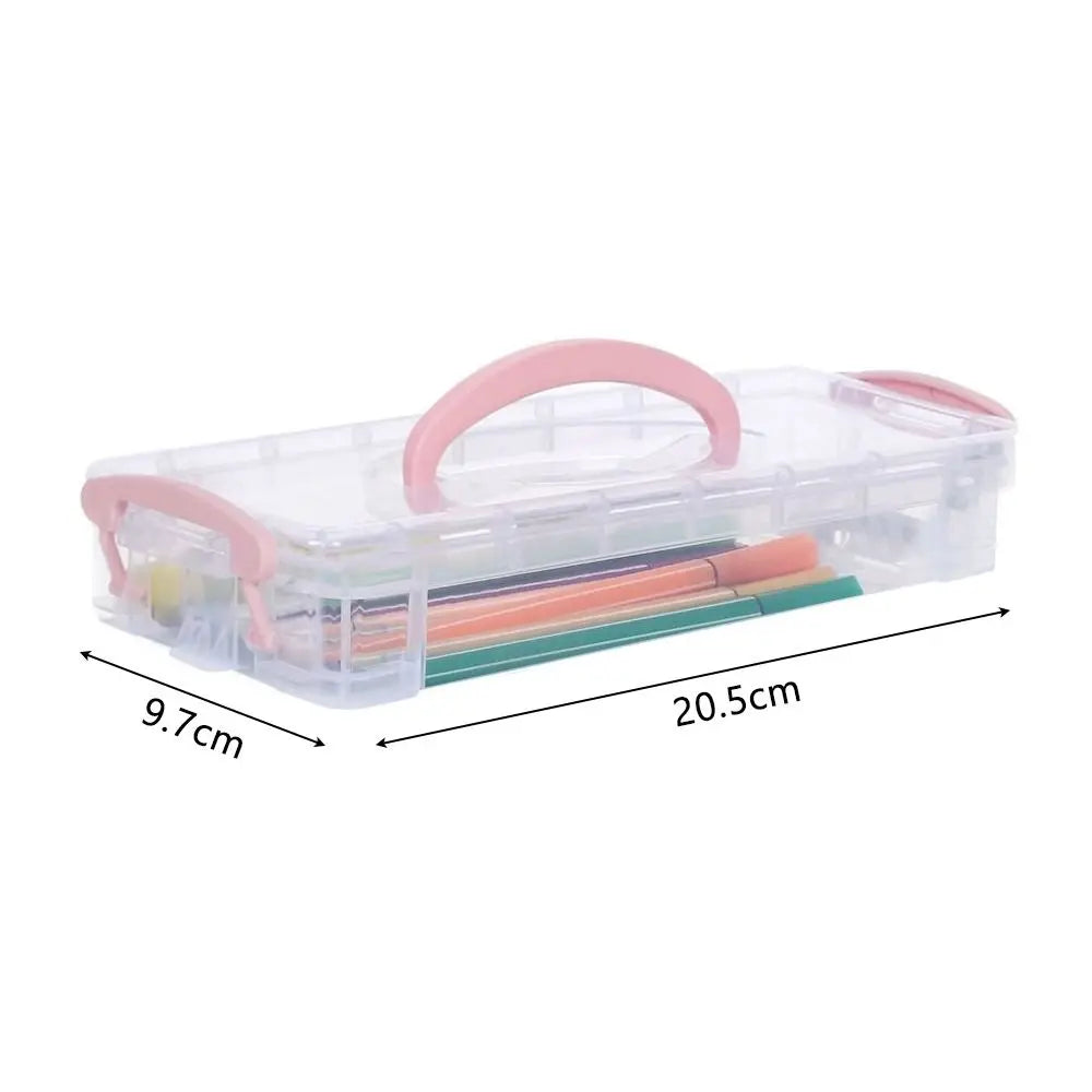 Multi-Layer Stackable Transparent Pencil Case | Art Pen Organizer Stackable Pencil Case Axl