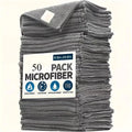 50-Pack Microfiber Cleaning Cloths – Lint-Free Reusable Towels Microfiber Cleaning Cloths Axl Grey 50packs