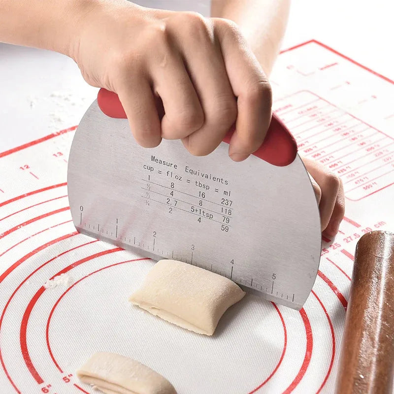 Stainless Steel Dough Cutter & Pastry Scraper with Scale Pastry Scraper Axl
