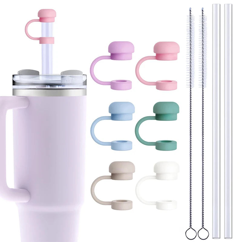 Reusable Silicone Straw Covers – Spill & Dust Proof Caps Straw Cover Caps Axl
