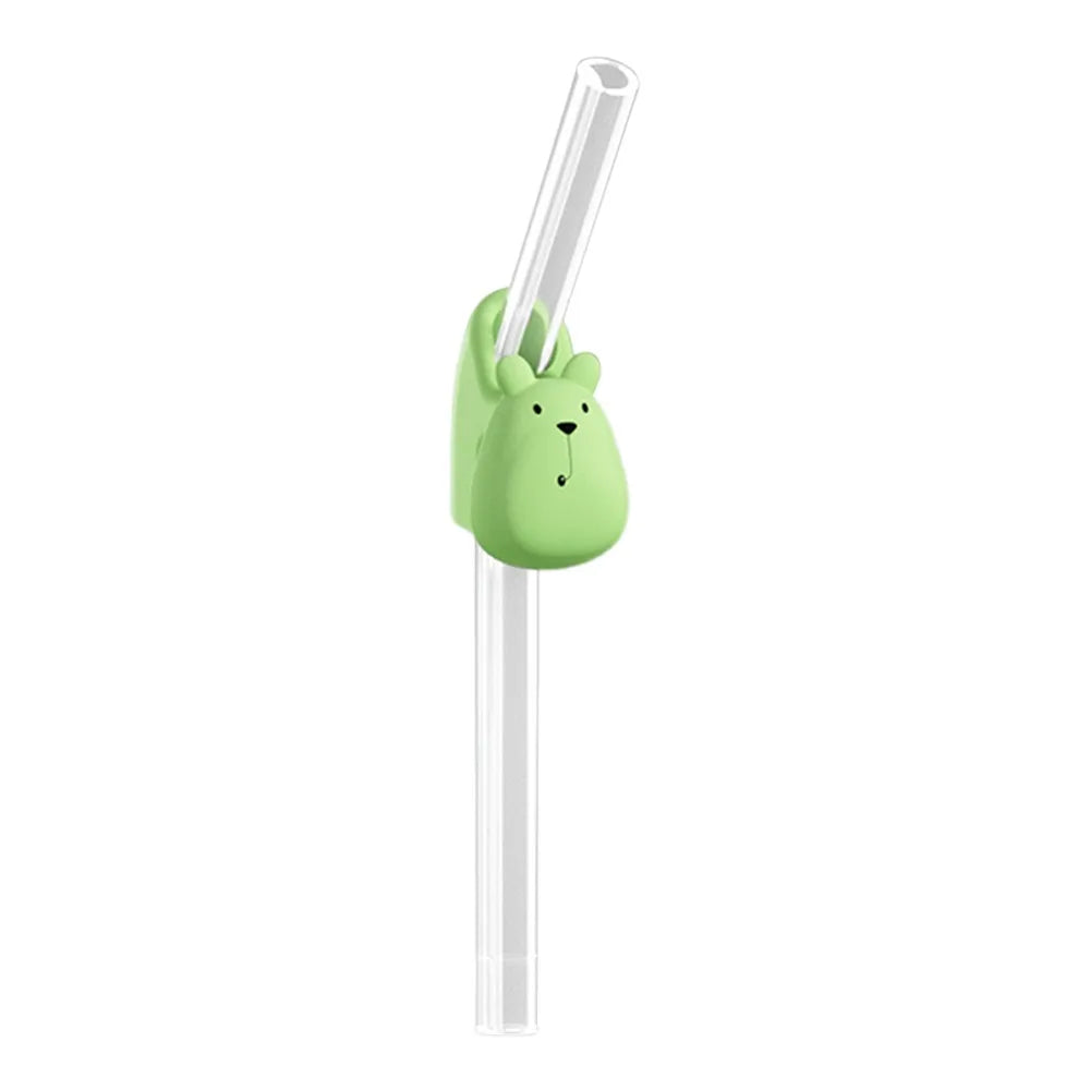 Soft Silicone Baby Buckle Straw – Portable Kids Cup Accessory Baby Feeding Straw Axl Green