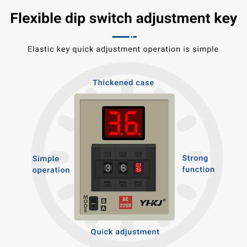AH3-DM Digital Time Relay Dual Mode LED Delay Timer 12–380V Digital Time Relay Axl