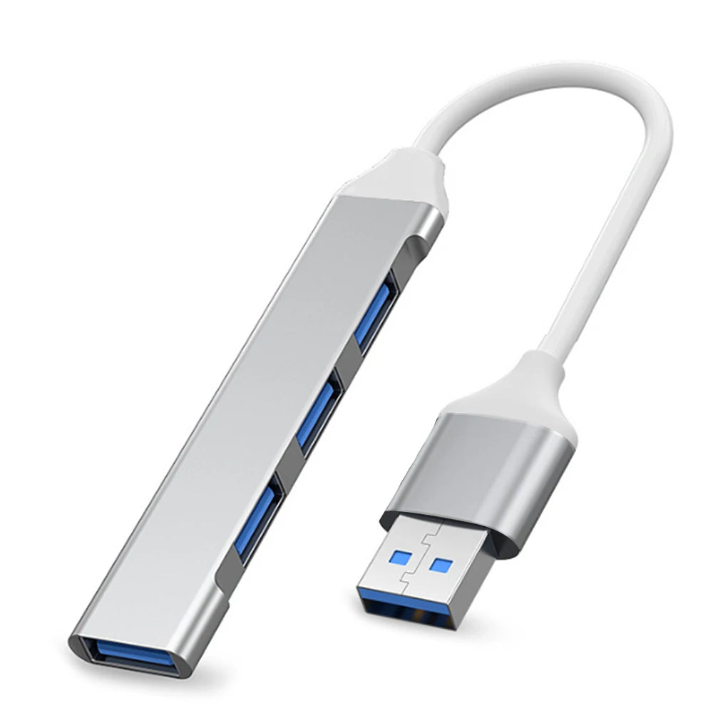 USB-C Hub 4-Port USB 3.0 Splitter OTG Adapter for MacBook & PC USB-C Hub Adapter Axl USB-silver