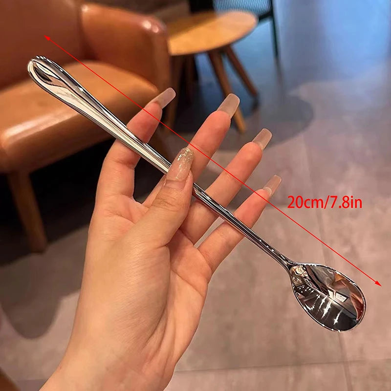 Stainless Steel Long Handle Stirring Spoon – Dessert & Kitchen Kitchen Stirring Spoon Axl 1PCS