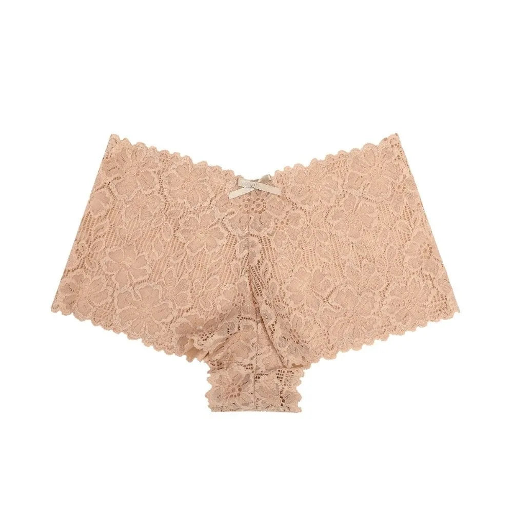 Women's Low-Rise Lace Briefs – Cotton Crotch Breathable Panties Women's Lace Briefs Axl Apricot S 1pc-1pc-