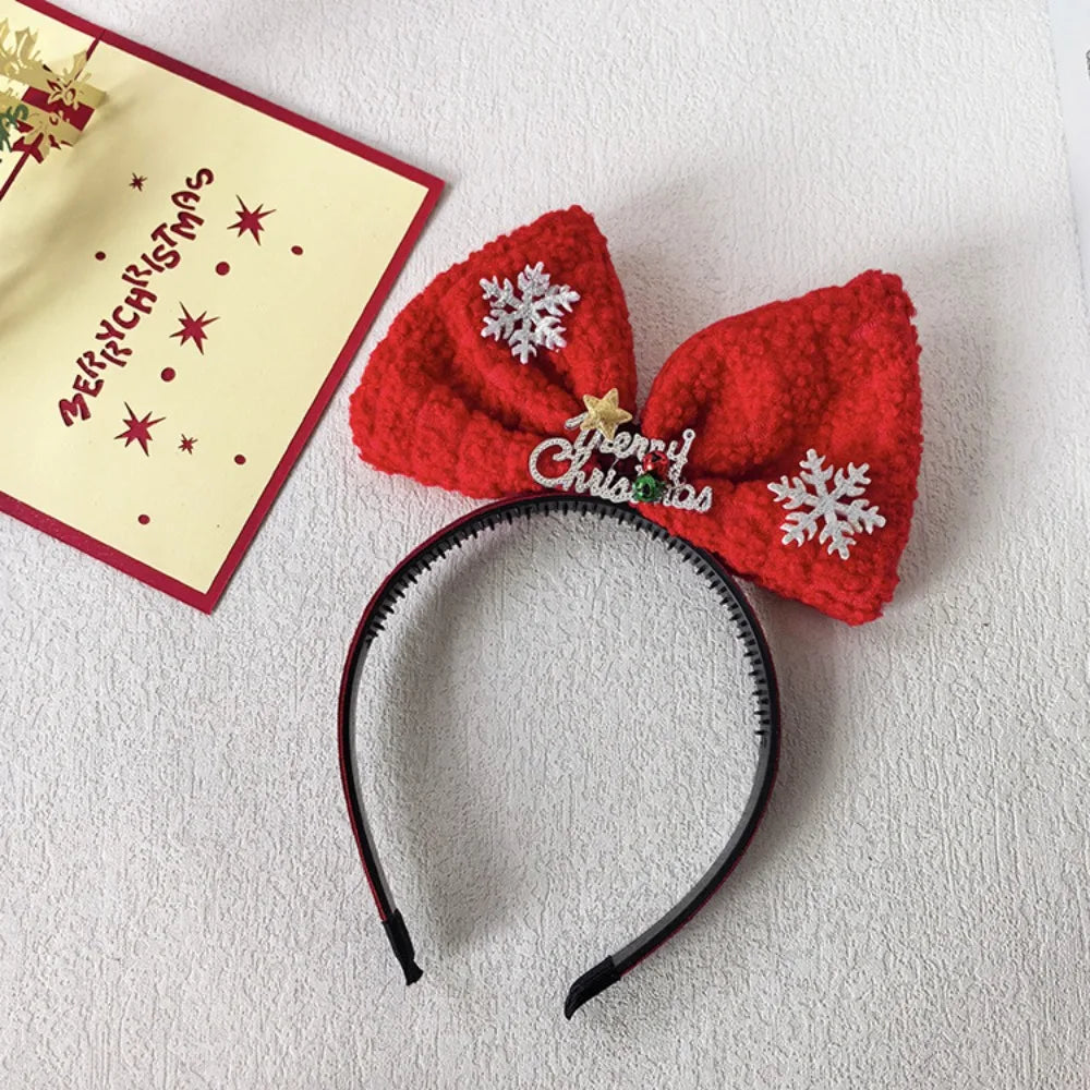Sequin Christmas Headband – Red Bowknot & Star Hair Hoop Christmas Headband Axl Style 4