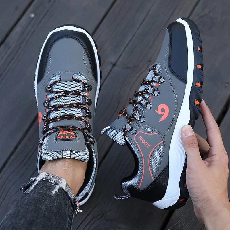 ZULIWAGN Men's Waterproof Low Cut Hiking Shoes – Plus Size Men's Hiking Shoes Axl