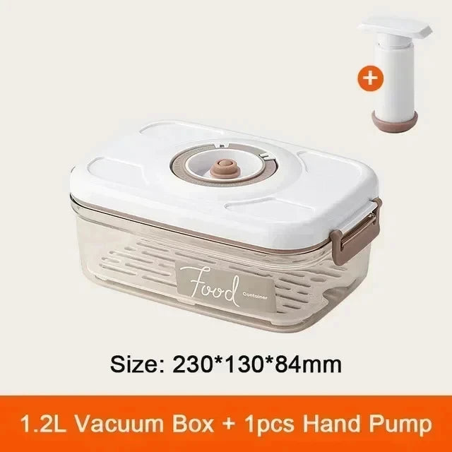 KEMORELA Vacuum Food Storage Container with Pump – Large Vacuum Storage Container Axl 1.2L with Hand Pump