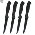 Serrated Steak Knife Set 4/6/8 Pc – German Steel Black Handle Steak Knife Set Axl 4 Pc Knife Set