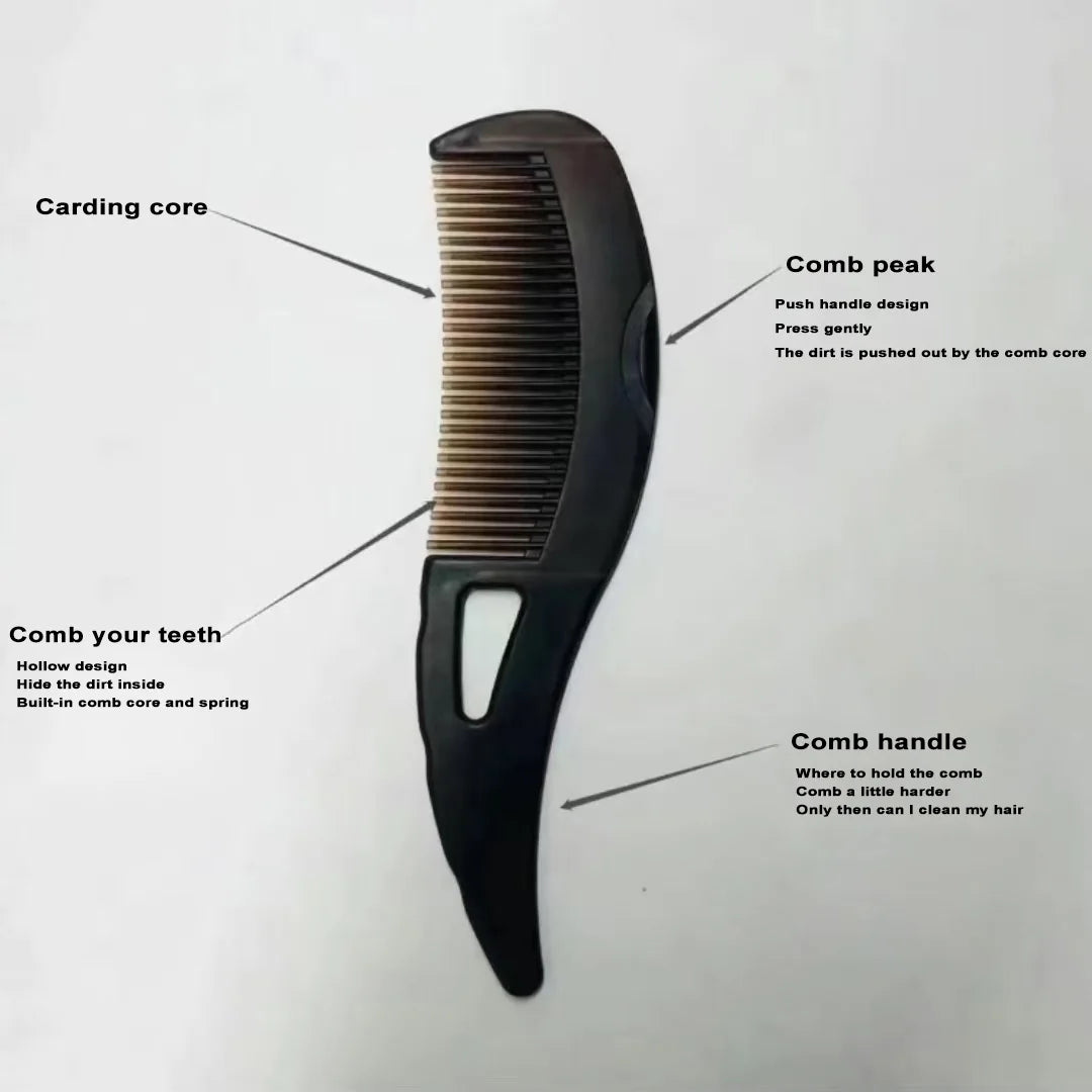 Telescopic & Hollow Hair Comb Set – Self-Cleaning 2-Piece Hair Comb Set Axl