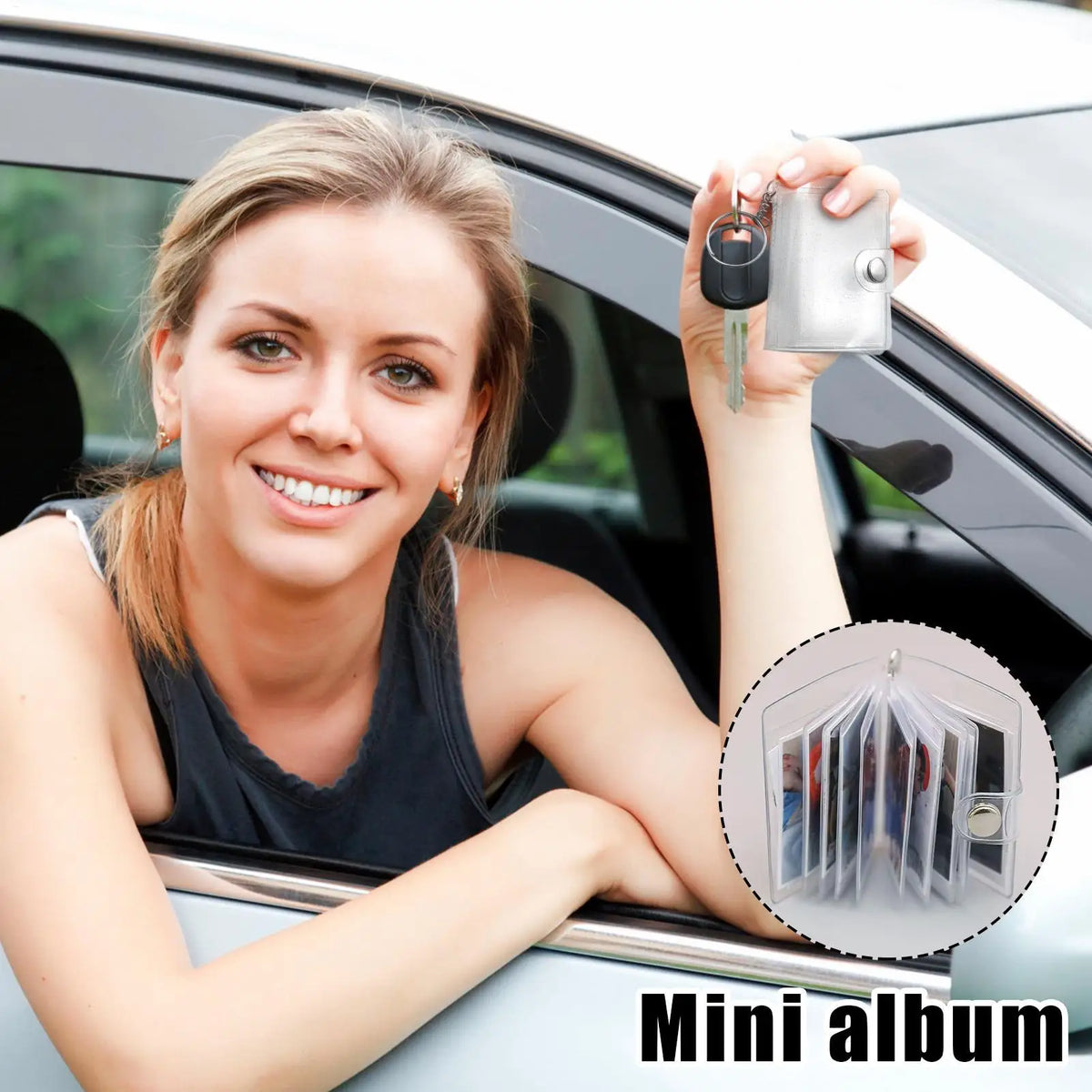 Mini Photo Album Keychain – 24-Pocket Portable Picture Binder Photo Album Keychain Axl