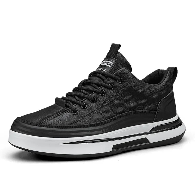 YBQJOO Men's Black Platform Sneakers – Casual Lace-Up Shoes Platform Sneakers Axl White Black 39
